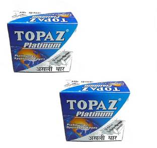 TOPAZ Platinum Sputtered Edges Razor Blades - Pack Of 100, Men