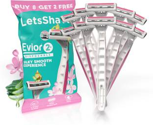 LetsShave Evior 2 Disposable Body Hair removal Shaving razor with Vit-E Lubricating Strip, Women