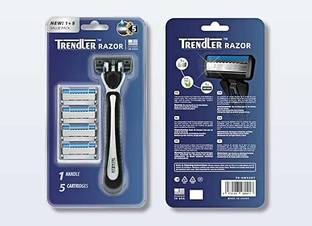 HepinEnterprise Razor Men's 5-Blade System with 1 Handle and 5 Cartridge, Men