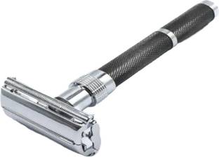 UBRONIK Long Handle Double Edge Safety Razor with Butterfly Open for Smooth Shaving, Men
