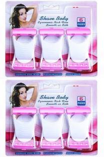 Prachi (12 Pcs) Disposable MAX Body & Bikini Shaving Razor For Women Platinum Blade, Women