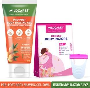 MildCares 99% Pure Sea Buckthorn Shaving Gel & Hair Removal Razor | Soft & Smooth Skin