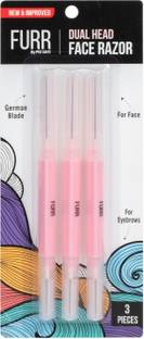 FURR By Pee Safe Face & Eyebrow Razor for Women with Dual Head - 3N Reusable Up To 5 Times, Women