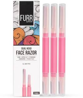 FURR by peesafe Face & Eyebrow Razor for Women with Dual Head - 3N Reusable Up To 5 Times, Women