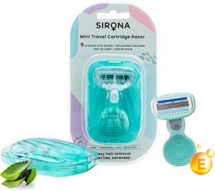 SIRONA 5 Blade Mini Travel Cartridge Hair Removal Razor for Women (Pack of 1), Women
