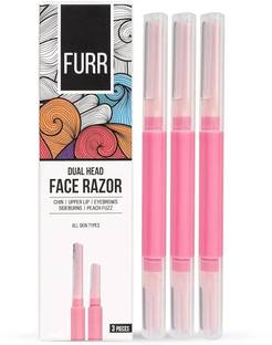 FURR by peesafe Face & Eyebrow Razor for Women with Dual Head - 3N Reusable Up To 5 Times, Women