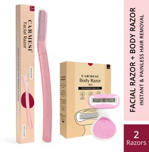 Carmesi Face & Body Razor Combo | 1 Face Razor & 1 Body Razor Mini, Women