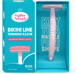 VI-JOHN WOMEN Feather Touch Bikini Line Trimming Razor Chromium & PTFE Coated Blade (Set of 1), Women