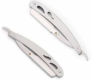 CITYCOSMETIC Pure Stainless Steel Edge Barber Shaving Razor (Made in Taiwan 2pc), Men & Women