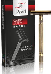 Pearl Shaving P S Double Edge Safety Razor (CLOSE COMB ANTIQUE BRASS), Men