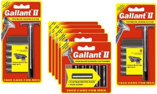 Gallant II Shaving Razor Seto of 2 & Shaving Cartridges Set of 5, Men