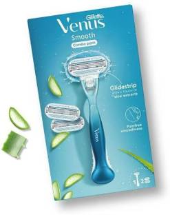 Gillette Venus Smooth Razor with Aloe Extract & 2 Refills Combo, Women