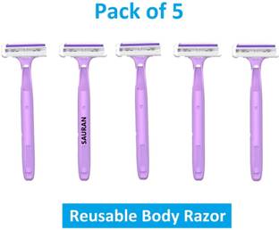 Sauran Pack of 5 Shaving Razor Reusable Body Razor SRB8, Women