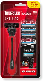 TRENDLER Razor for Men with 3 Blade & 10 Cartridge Full Body Razor, Men