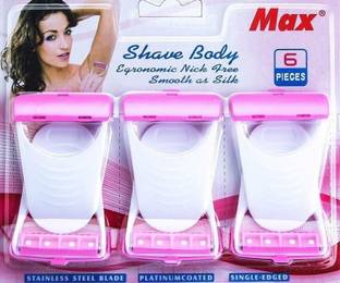 MAX Safit Woman Shave Body Stainless Steel Disposable Razor, Women
