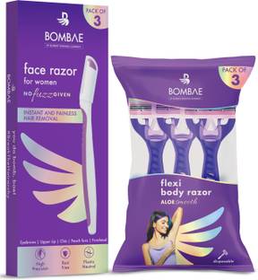 Bombae Facial and Body Hair Removal Razor for Women Combo, Women