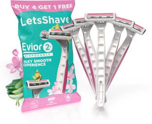 LetsShave Evior 2 Disposable Body Hair removal Shaving razor with Vit-E Lubricating Strip, Women