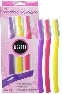 Meskin Facial Razor For Eyebrow Upperlips Peach Fuzz Netted Blade for Nick Free Shave, Men & Women