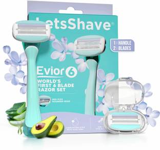LetsShave Evior 6 Body Hair Removal Razor for Women with Wide Head & Open Flow Cartridge, Women