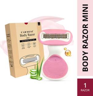 Carmesi Body Razor for Women's Hair Removal | Lubricating Strip with Aloe Vera & Vit E| With Travel Case, Women