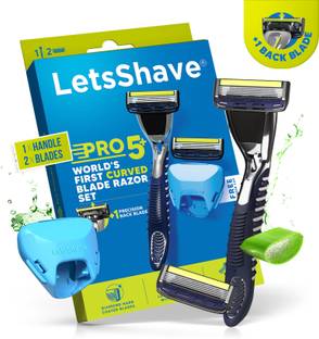 LetsShave Pro 5 Plus Shaving Razor for Men Sleek Flow Rubber Guard & Razor Cap, Men