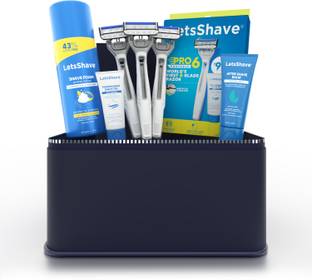 LetsShave 5-in-1 Pro 6 Portable Razor Grooming Kit, Shaving, Styling & Body Care Blade Set, Men