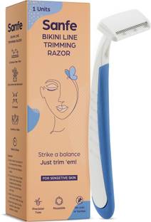 Sanfe Bikini Line Trimming Razor - Stainless steel blade, safety cap, comfortable, anti-slip grip, Women
