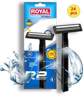 ROYAL SMILE SPECIALISTS R2 Disposible Razor for Men - 24pc, Men