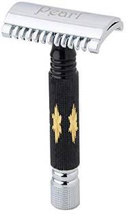 Pearl Shaving PSR Double Edge Safety Razor SSH-02 (Open Comb,Black), Men