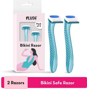 PLUSH Bikini Razor | Pack of 2 | Reusable Safe Hair Removal For Bikini Line |, Women