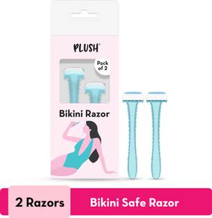 PLUSH Bikini Razor | Pack of 2 | Reusable Safe Hair Removal For Bikini Line |, Women