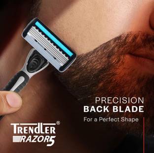 TRENDLER 5 Blade Shaving Razor + 5 Cartridge for Perfect Shave and Beard Shape Razor, Men