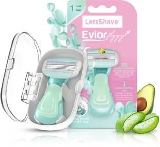 LetsShave Evior Flyyy Razor (1Handle+1Blade) | World's First 6-Blade Compact Shaving Razor, Women