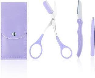 Taxila 3 Pcs Eyebrow Razor Shaper & Trimmer Tweezer & Plucker For Upper Lip