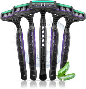 LetsShave Pro 3 Disposable Shaving Razor for Men, Pack of 5 (5-Count) Disposable Razor, Men