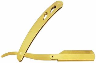 Osking Golden Folding Straight Razor Stainless Steel Gold, Men