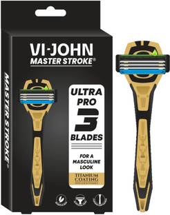 VI-JOHN Master Stroke Ultra Pro 3 Blade Shaving Razor for Men, Men