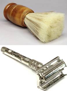 Loyalmart Double Edge Brass Shaving Razor Butterfly Mechanism & Premium Wooden Brush SR1, Men