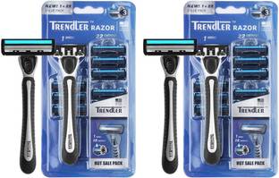 TRENDLER Razor for Men, Value Pack with 3 Anti-Friction blades, Dynamic Pivot for Smooth, Men