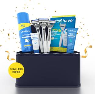 LetsShave 5-in-1 Pro 6 Portable Razor Grooming Kit, Shaving, Styling & Body Care Blade Set, Men