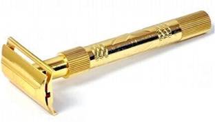Rjshop DOUBLE EDGE BRASS SAFETY RAZOR GOLDEN, Men