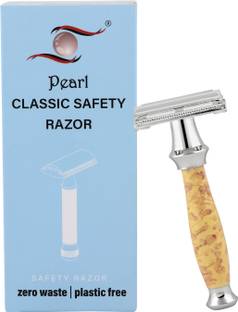 Pearl Shaving PSR Double Edge Butterfly Safety Razor SS-95 (Marble Yellow), Men