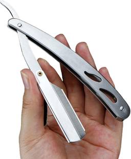 SYGA Barber Stainless Steel Straight Edge Barber Razor Folding Shaving Shaver Without Blade for Men, Men