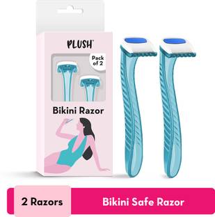 PLUSH Bikini Razor | Pack of 2 | Reusable Safe Hair Removal For Bikini Line |, Women