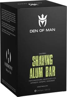 Den of Man 2 Pieces of 100gm Shaving Alum Stone Bar fitkari for Razor Burns, Minor Cuts Shaving Soap