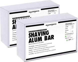 AYUORGANIX Shaving Alum Stone 100g (Pack of 2) Shaving Soap