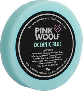 Pink Woolf Luxury Shaving Soap - REFILL (Oceanic Blue) with Tea Tree Oil and Shea Butter to Relieve Dryness Shaving Soap