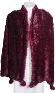 Saba Fur, Polyester Wool Blend Solid Women Shawl