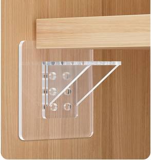 PAVITYAKSH 4Pcs Transparent Adhesive Shelf Supports Self-Adhesive Cabinet Floor Brackets Hook 4
