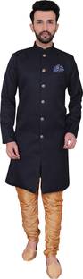 AVAETA Self Design, Solid Sherwani